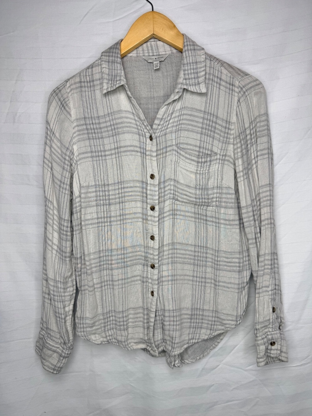 Lucky Brand Plaid Button Up Shirt XS Lightweight